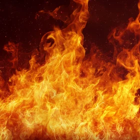 Dramatic Blazing Inferno with Swirling Flames