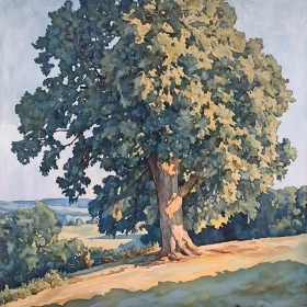 Serene Tree in a Landscape