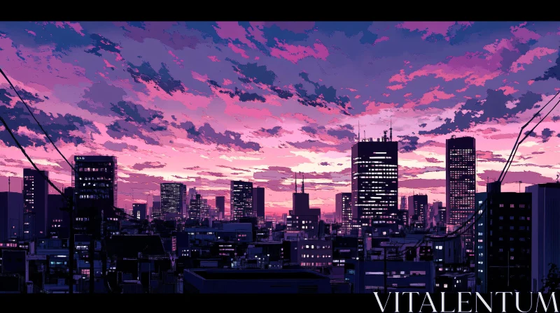Urban Sunset: City at Twilight