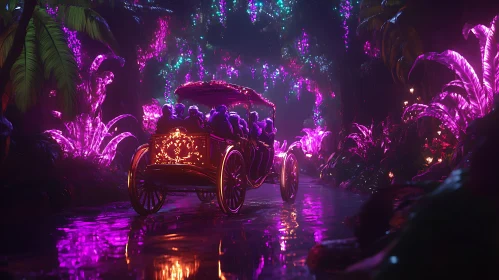 Surreal Glowing Forest Journey