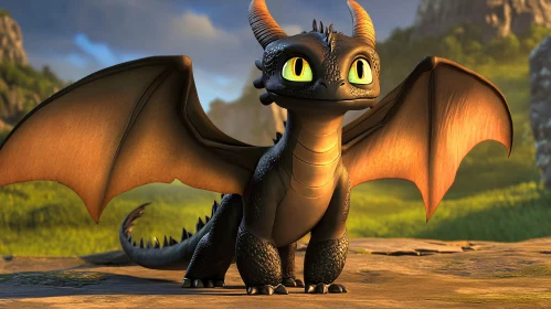 Cute Dragon with Big Eyes