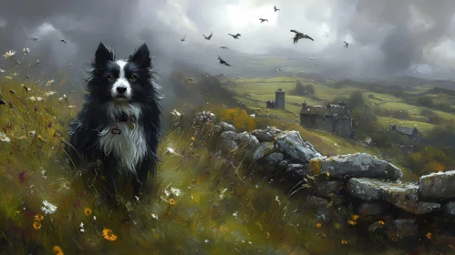 Pastoral Landscape with Dog