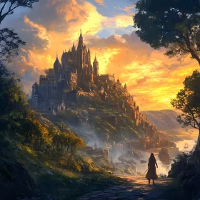 Sunset Overlooking the Majestic Castle
