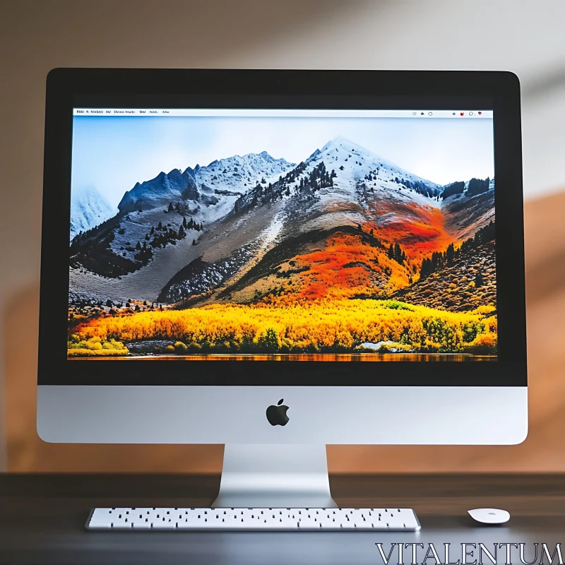 iMac Displaying Mountain Landscape