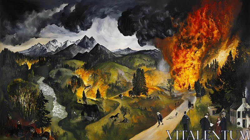 Landscape Engulfed in Flames