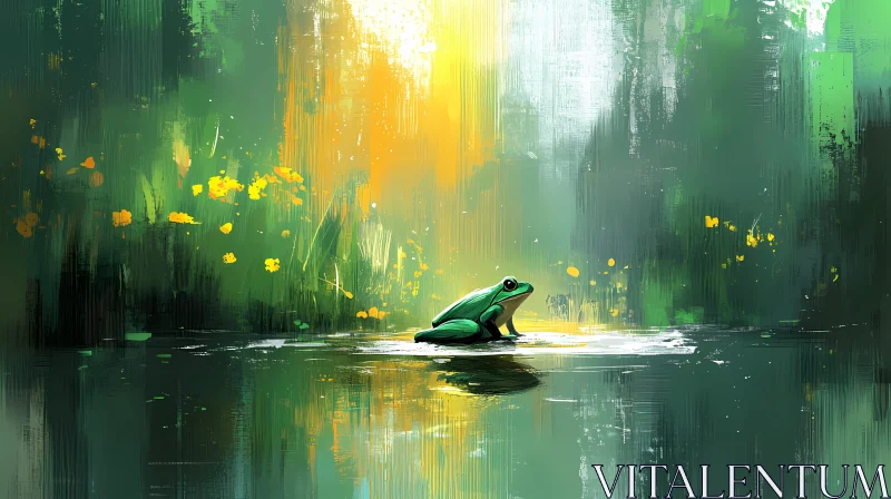 Peaceful Frog Amongst Nature