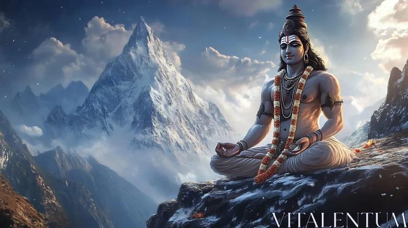Peaceful Meditation on Mountain Peak