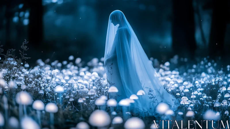 Mystic Woman in Mushroom Meadow