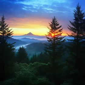 Tranquil Mountain View at Sunset