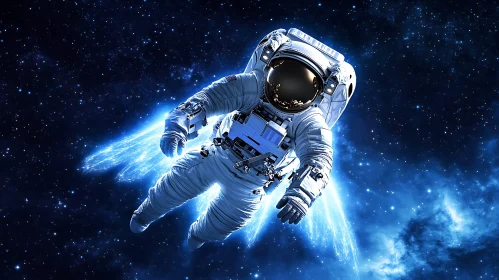 Cosmic Astronaut in Deep Space