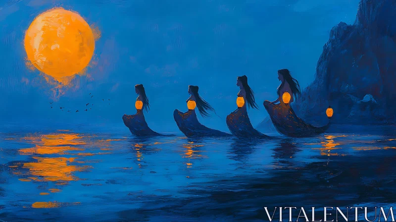 Lanterns on Water Painting