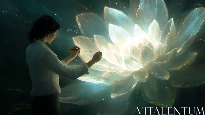 Luminous Flower Painting by Woman Artist