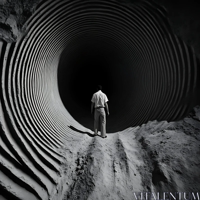 The Tunnel's End: A Monochrome Vision