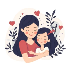 Loving Mother and Child Illustration