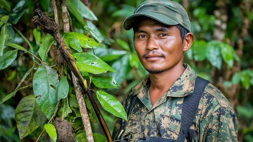 Portrait of Man in Forest Setting