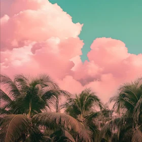 Tropical Sky with Pink Clouds