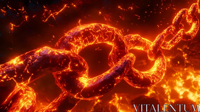 Fiery Molten Chain Immersed in Lava