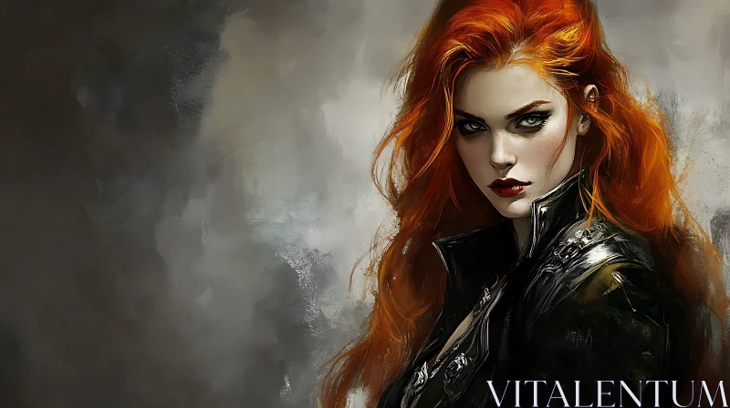 Fiery Haired Woman Illustration