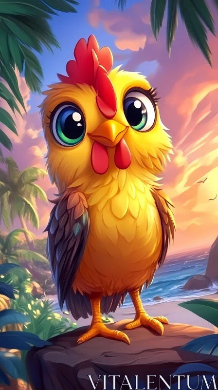 Charming Chick at Sunset