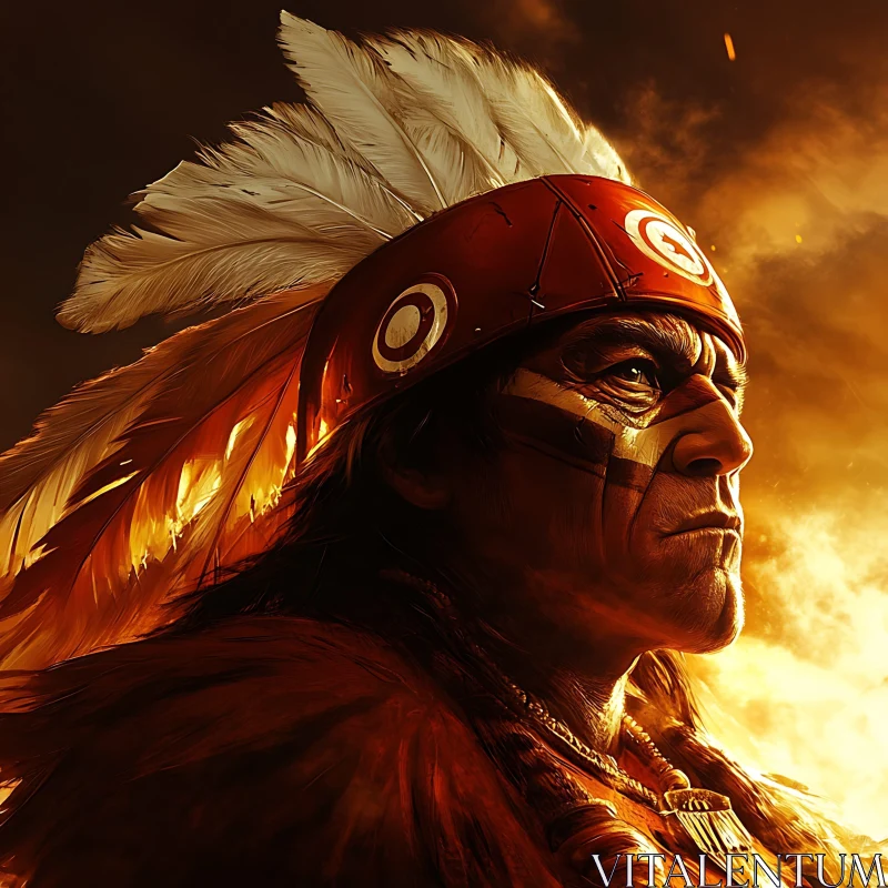 Indigenous Chief in Traditional Attire