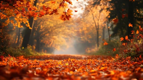 Serene Autumn Forest Walk