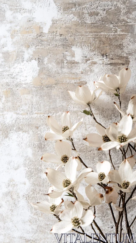 White Blossoms with Textured Background