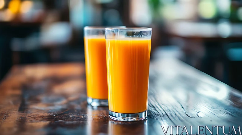 Two Glasses of Fresh Orange Juice