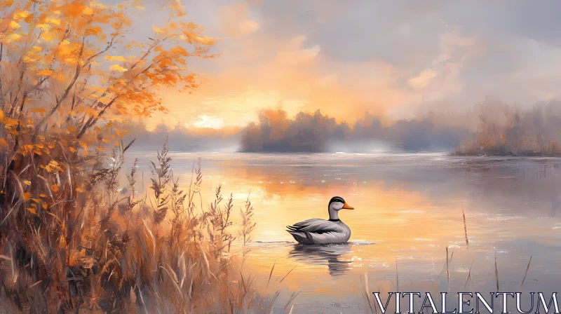 Tranquil Evening Lake Scene