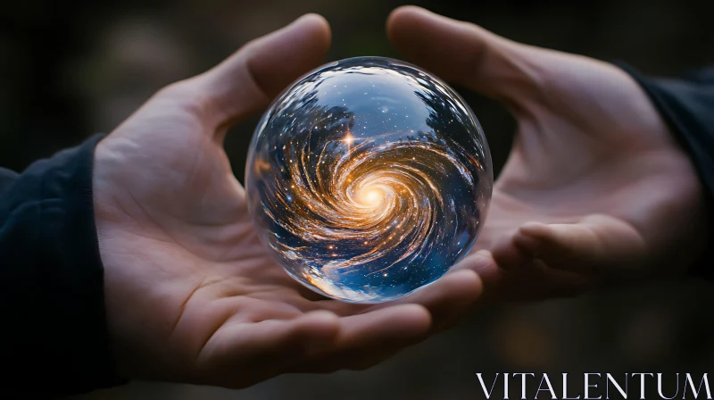 Cosmic Galaxy Within a Crystalline Orb