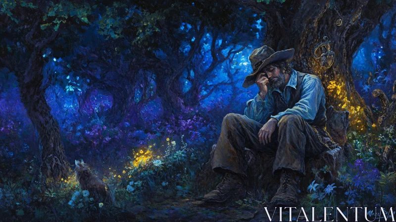 Pensive Moment in the Woods