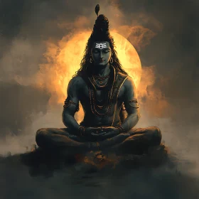 Serene Deity Meditation Under Sunlight