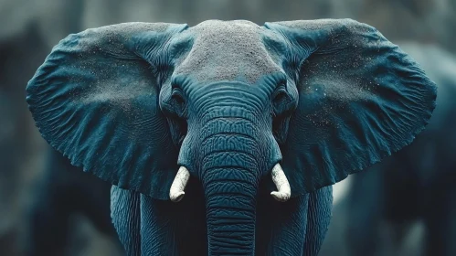 Elephant Face Close-Up