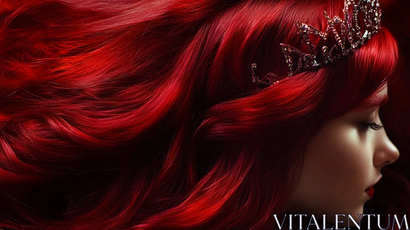 Portrait of Woman with Red Hair and Tiara