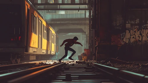 Urban Leap Train Station Scene