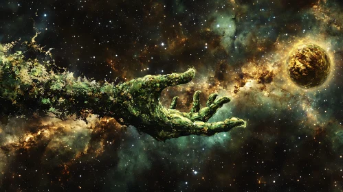 Nebula Hand and Planet