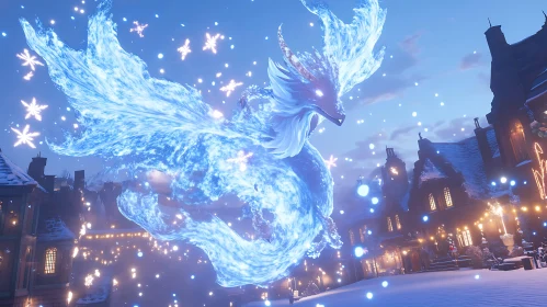 Ethereal Dragon in Winter Wonderland