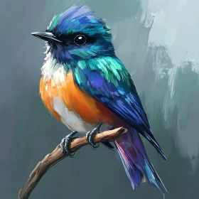 Vibrant Bird Perched on Limb