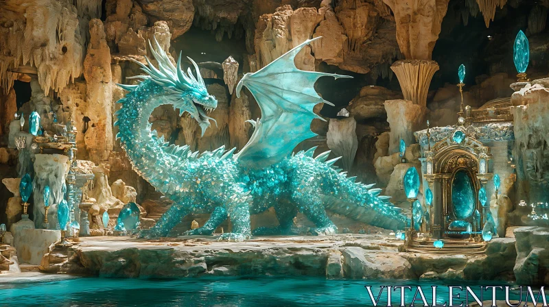 Azure Dragon guarding Crystal treasures