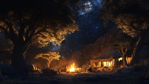 Campfire Night under the Stars