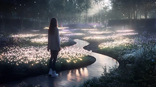Glowing Flowers Path