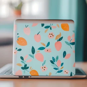 Colorful Floral Pattern on Laptop Cover