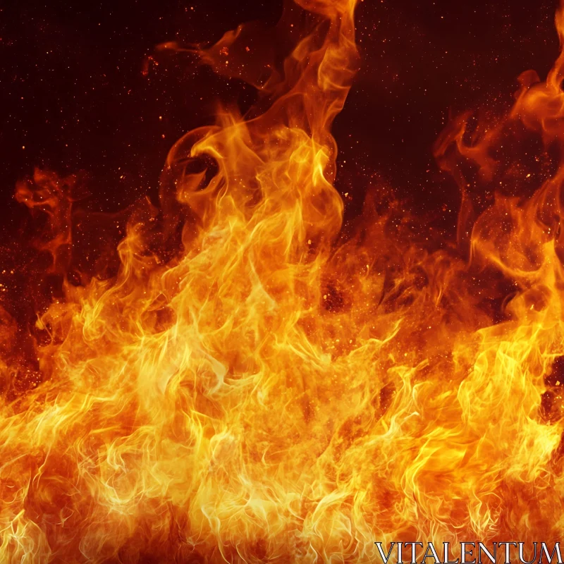Dramatic Blazing Inferno with Swirling Flames