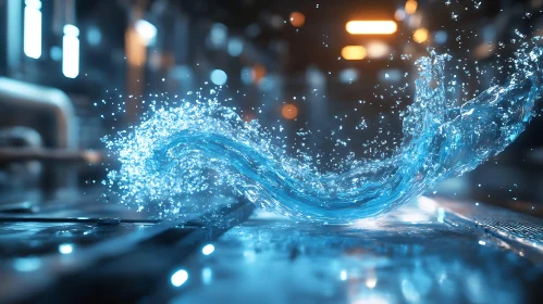 Abstract Blue Water Splash Still Life