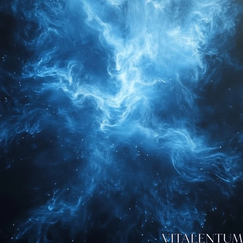 Celestial Blue Nebula Abstract