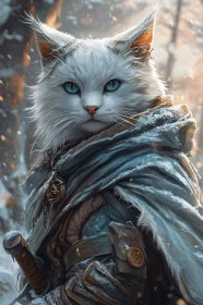 Armored Cat in Snowy Woods