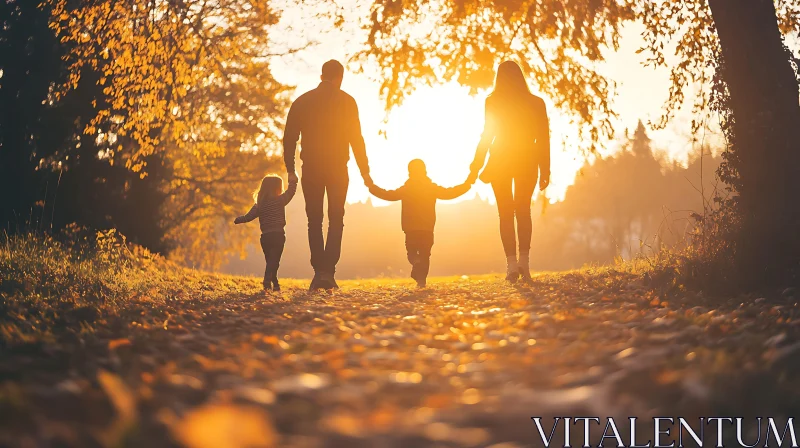 Silhouette Family at Sunset