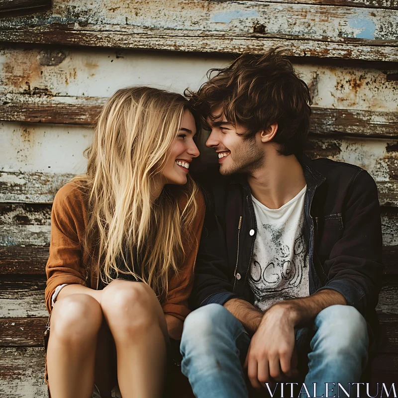 Young Couple in Love Smiling Portrait