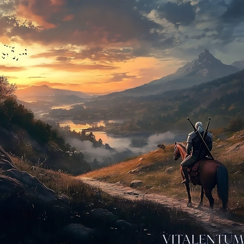 Equestrian Journey at Dusk