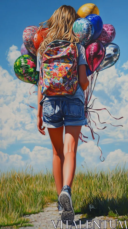 Youthful Journey with Balloons Painting