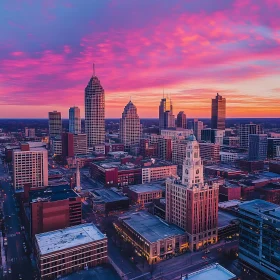 Sunset Over the City Skyline